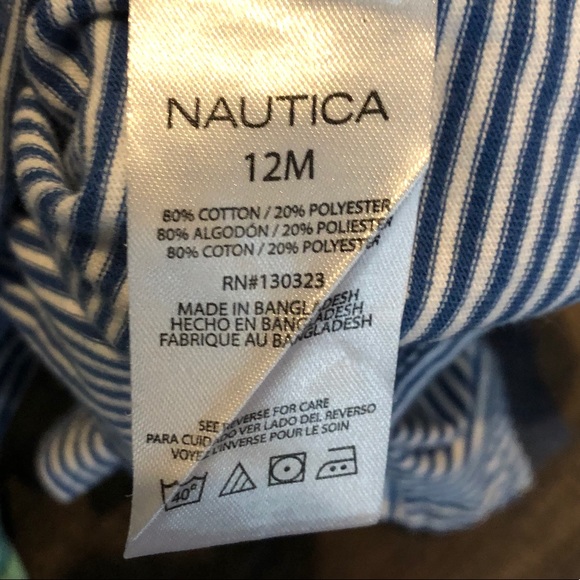 NAUTICA shirt/short 2-piece set 12 months - Picture 3 of 4